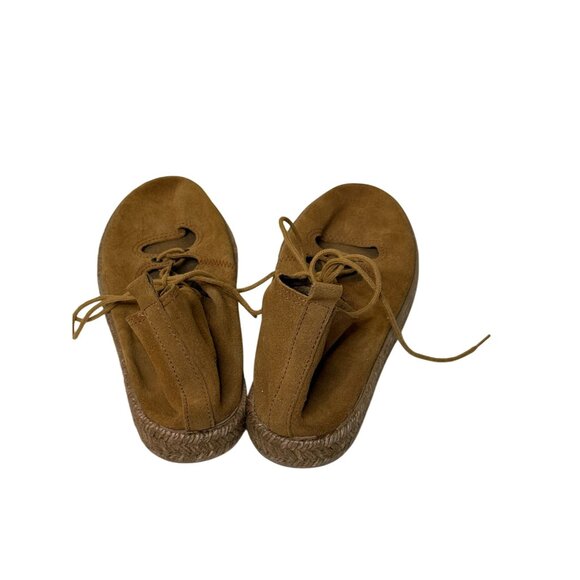 Ippon Vintage Brown Suede Lace Up Espadrilles Flats Size 38 - Picture 5 of 11